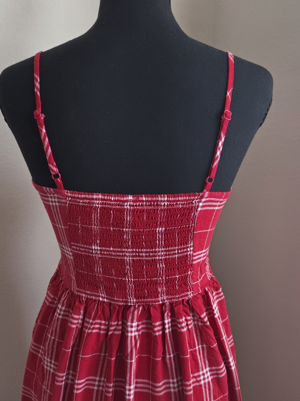 Red Plaid Tie-Front Sundress - Picture 5 of 11
